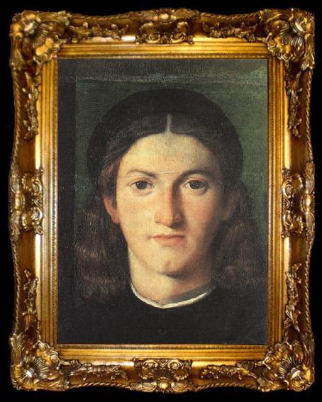 framed  Lorenzo Lotto Head of a Young Man ff, ta009-2